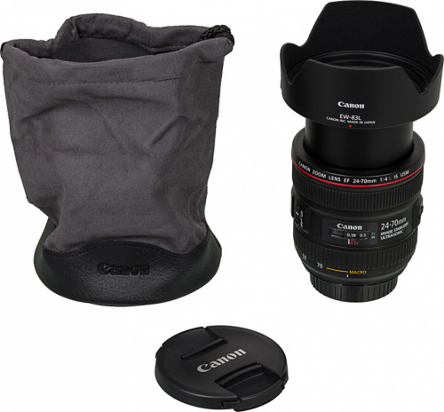 Объектив Canon EF IS USM (6313B005) 24-70мм f/4L черный фото 3