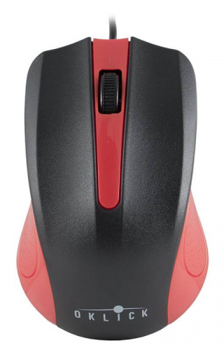 Мышь Оклик 225M черный/красный оптическая (1200dpi) USB для ноутбука (3but) фото 3