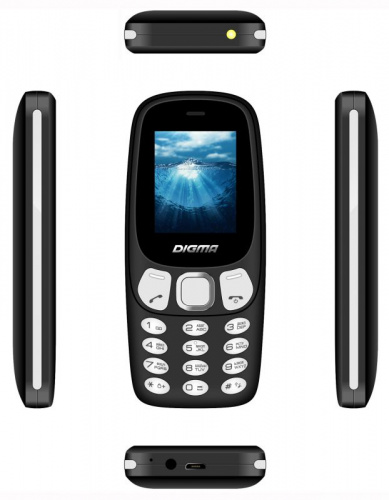 Мобильный телефон Digma N331 mini 2G Linx 32Mb черный моноблок 2Sim 1.77" 128x160 GSM900/1800 FM microSD max16Gb фото 3