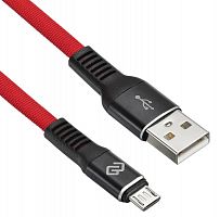 Кабель Digma USB A(m) micro USB B (m) 1.2м красный плоский
