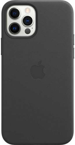 Чехол (клип-кейс) Apple для Apple iPhone 12/12 Pro Leather Case with MagSafe черный (MHKG3ZE/A) фото 3