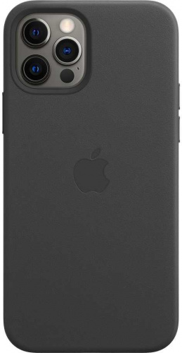 Чехол (клип-кейс) Apple для Apple iPhone 12/12 Pro Leather Case with MagSafe черный (MHKG3ZE/A) фото 4