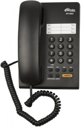 Телефон проводной Ritmix RT-330 черный фото 2