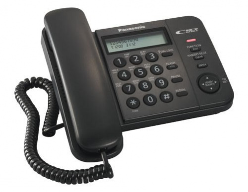 Телефон проводной Panasonic KX-TS2356RUB черный фото 2