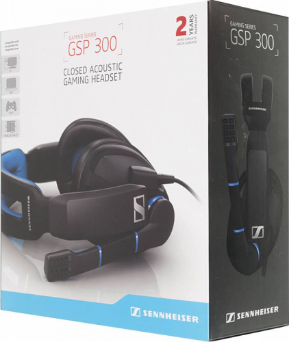 Наушники с микрофоном Sennheiser GSP 300 черный/синий 2.5м накладные оголовье (1000238) фото 3
