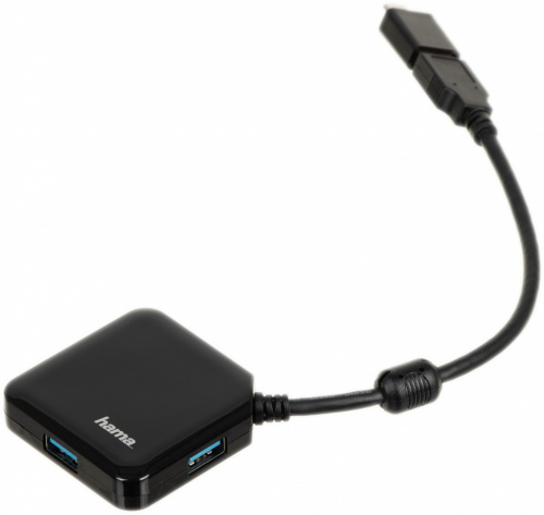 Разветвитель USB 3.0 Hama H-200116 USB Hub 4порт. черный (00200116) фото 3