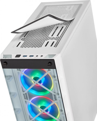 Корпус Corsair iCUE 465X RGB белый без БП ATX 3x120mm 1x140mm 2xUSB3.0 audio bott PSU фото 5