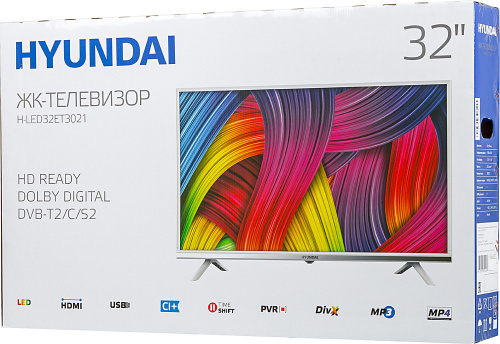 Телевизор LED Hyundai 32" H-LED32ET3021 белый HD READY 60Hz DVB-T2 DVB-C DVB-S2 USB (RUS) фото 3