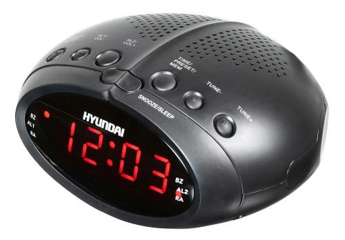 Радиобудильник Hyundai H-RCL220 черный LED подсв:красная часы:цифровые FM фото 2