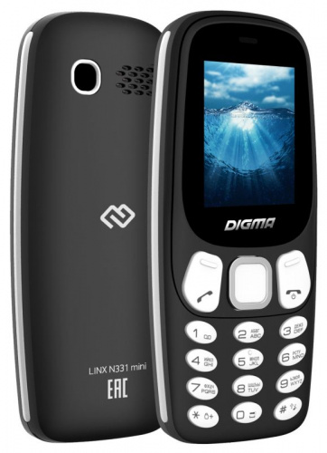 Мобильный телефон Digma N331 mini 2G Linx 32Mb черный моноблок 2Sim 1.77" 128x160 GSM900/1800 FM microSD max16Gb фото 6