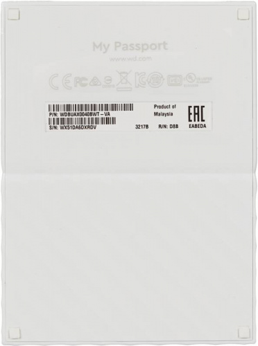 Жесткий диск WD Original USB 3.0 4Tb WDBUAX0040BWT-EEUE My Passport 2.5" белый фото 3