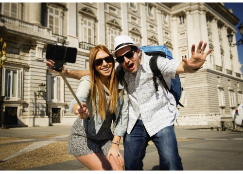 Штатив монопод Hama Moments 100 Selfie ручной черный металл (126гр.) фото 4