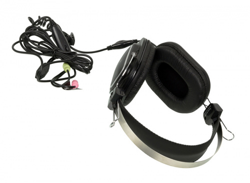 Наушники с микрофоном A4Tech HS-200 черный 2.2м мониторные оголовье фото 2