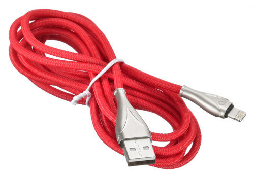 Кабель Digma USB A(m) Lightning (m) 2м красный фото 5