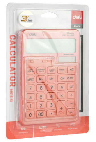 Калькулятор настольный Deli Touch EM01541 красный 12-разр. фото 6