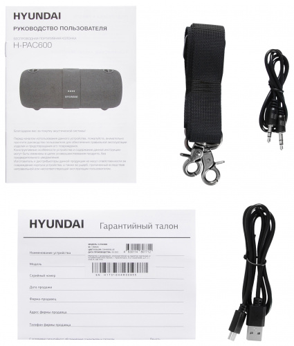 Колонка порт. Hyundai H-PAC600 синий/черный 20W 2.0 BT/3.5Jack/USB 10м 3600mAh фото 11