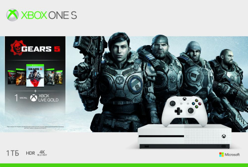 Игровая консоль Microsoft Xbox One S 234-01030 белый в комплекте: игра: Gears 5 фото 3