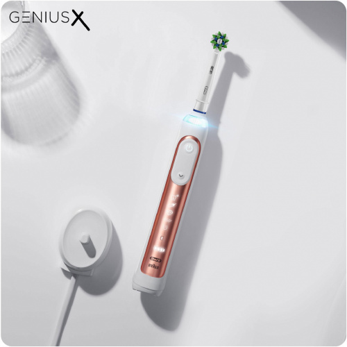 Зубная щетка электрическая Oral-B Genius X Lite Rose Gold D706.513.6 белый/розовый фото 3