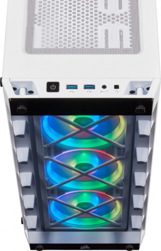 Корпус Corsair iCUE 465X RGB белый без БП ATX 3x120mm 1x140mm 2xUSB3.0 audio bott PSU фото 6