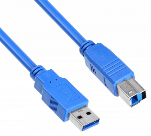 Кабель Buro USB A(m) USB B(m) 1.8м (USB3.0-AM/BM) синий фото 2
