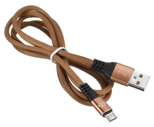 Кабель Digma MICROUSB-1.2M-BRAIDED-BR USB (m)-micro USB (m) 1.2м коричневый фото 2