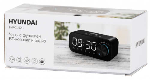 Радиобудильник Hyundai H-RCL420 черный LED подсв:белая часы:цифровые FM фото 2