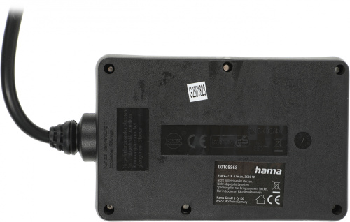 Сетевой удлинитель Hama H-108868 1.4м (7 розеток) черный (пакет ПЭ) фото 3