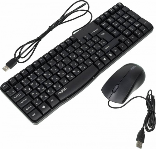 Клавиатура + мышь Rapoo N1850 клав:черный мышь:черный USB