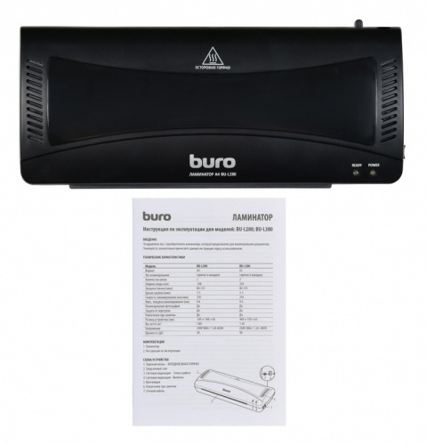 Ламинатор Buro BU-L280 черный A4 (80-125мкм) 25см/мин (2вал.) хол.лам. лам.фото фото 5