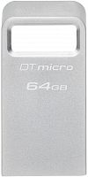 Флеш Диск Kingston 64Gb DataTraveler Micro DTMC3G2/64GB USB3.0 серебристый