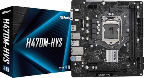 Материнская плата Asrock H470M-HVS Soc-1200 Intel H470 2xDDR4 mATX AC`97 8ch(7.1) GbLAN+VGA+HDMI фото 2