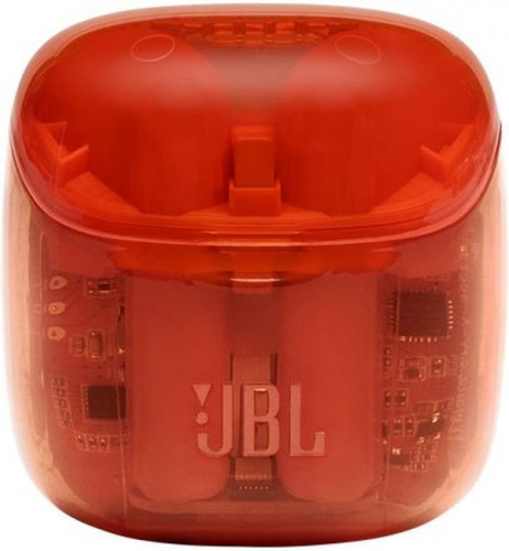Гарнитура вкладыши JBL T225 TWS прозрачный/оранжевый беспроводные bluetooth в ушной раковине (JBLT225TWSGHOSTORG) фото 4