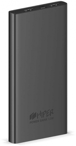 Мобильный аккумулятор Hiper Metal 10K 10000mAh 2.4A темно-серый (METAL 10K SPACE GRAY) фото 2
