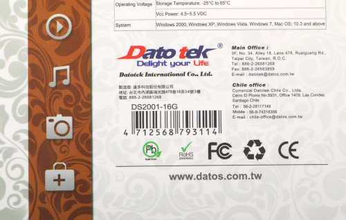 Флеш Диск Dato 16GB DS2001 DS2001-16G USB2.0 черный фото 3
