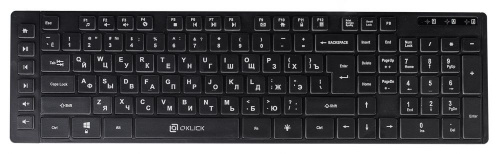 Клавиатура Oklick 560ML черный USB slim Multimedia LED фото 12