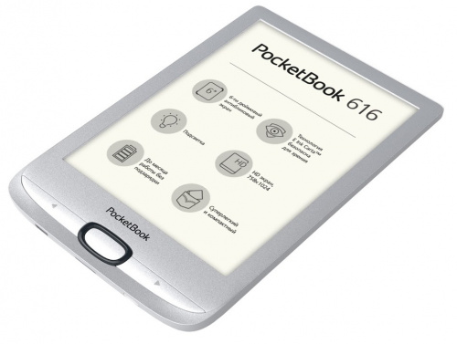 Электронная книга PocketBook 616 6" E-Ink Carta 1024x758 1Ghz 256Mb/8Gb/microSDHC/подсветка дисплея серебристый фото 4
