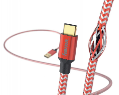 Кабель Hama 00178296 USB (m)-USB Type-C (m) 1.5м красный фото 2