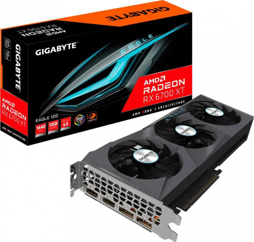 Видеокарта Gigabyte PCI-E 4.0 GV-R67XTEAGLE-12GD AMD Radeon RX 6700XT 12288Mb 192 GDDR6 2424/16000 HDMIx2 DPx2 HDCP Ret фото 3