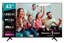 Телевизор LED Hisense 43" 43A6BG Frameless черный 4K Ultra HD 60Hz DVB-T DVB-T2 DVB-C DVB-S DVB-S2 WiFi Smart TV (RUS)