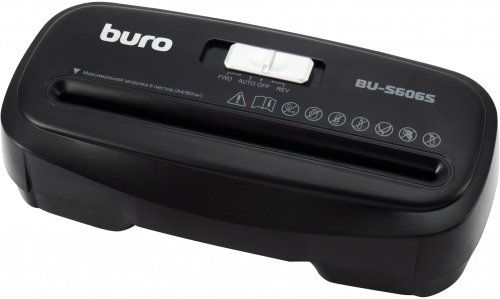Шредер Buro Home BU-S606S черный (секр.Р-2) ленты 6лист. 11лтр. пл.карты фото 7