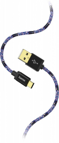 Кабель Hama Sporty 00183209 USB Type-C (m) USB A(m) 1.5м синий/розовый фото 2