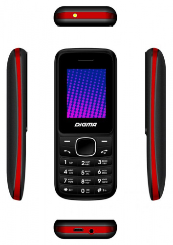 Мобильный телефон Digma A170 2G Linx черный/красный моноблок 2Sim 1.77" 128x160 GSM900/1800 FM microSD max16Gb фото 4