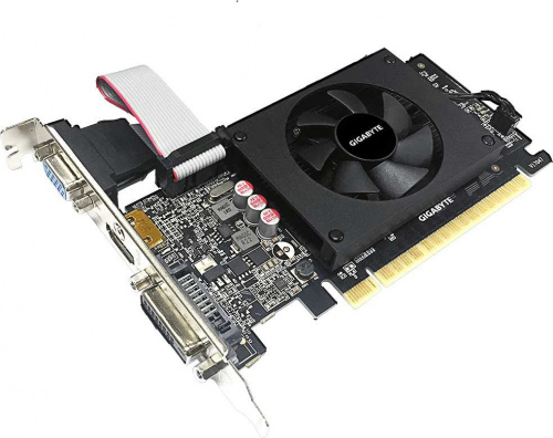 Видеокарта Gigabyte PCI-E GV-N710D5-2GIL NVIDIA GeForce GT 710 2Gb 64bit GDDR5 954/5010 DVIx1 HDMIx1 CRTx1 HDCP Ret low profile фото 2