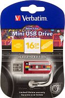 Флеш Диск Verbatim 16Gb Mini Cassette Edition 49398 USB2.0 красный/рисунок