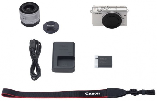 Фотоаппарат Canon EOS M100 белый/серебристый 24.2Mpix 3" 1080p WiFi 15-45 IS STM LP-E12 (с объективом) фото 3