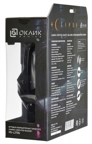 Наушники с микрофоном Оклик HS-L370G ECLIPSE черный 2м мониторные оголовье (1090730) фото 5