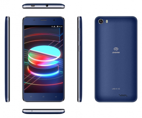 Смартфон Digma X1 3G Linx 16Gb 1Gb темно-синий моноблок 3G 2Sim 5" 720x1280 Android 8.1 8Mpix 802.11 b/g/n GPS GSM900/1800 GSM1900 TouchSc MP3 FM microSDHC max64Gb фото 2