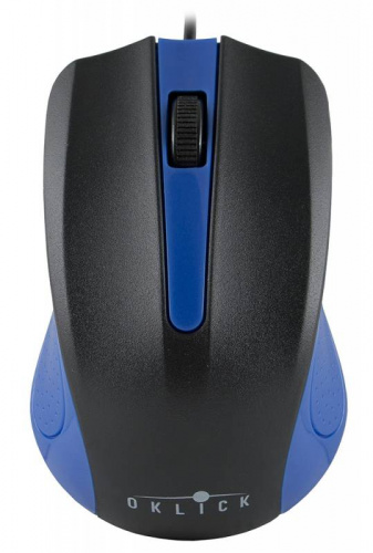 Мышь Оклик 225M черный/синий оптическая (1200dpi) USB (3but) фото 3