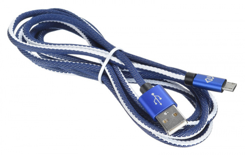 Кабель Digma MICROUSB-2M-BRAIDED-BL USB (m)-micro USB (m) 2м синий фото 5