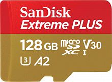 Флеш карта microSDXC 128Gb Class10 Sandisk SDSQXBZ-128G-GN6MA Extreme PLUS + adapter